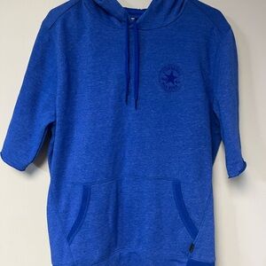 Converse All Star Hoodie Short Sleeve Blue Pockets Mens M Used Sweater Vans